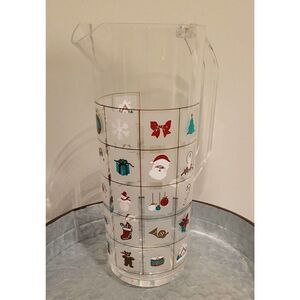 Culver Encounters Christmas Potpourri Pitcher Acrylic Vintage